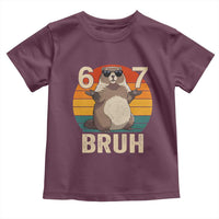 Funny Groundhog 67 Toddler T Shirt Six Seven Bruh Retro Vintage Woodchuck Day - Wonder Print Shop