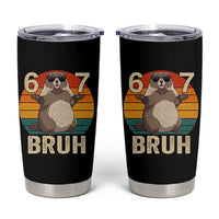 Funny Groundhog 67 Tumbler Cup Six Seven Bruh Retro Vintage Woodchuck Day - Wonder Print Shop