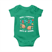 Bruh I Survived 67 33 Days Of School Baby Onesie Funny 100th Days of School Pixel 67 Hands