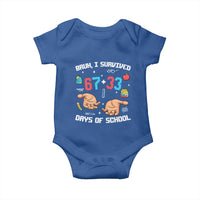 Bruh I Survived 67 33 Days Of School Baby Onesie Funny 100th Days of School Pixel 67 Hands