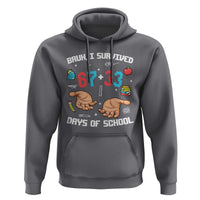 Bruh I Survived 67 33 Days Of School Hoodie Funny 100th Days of School Pixel 67 Hands