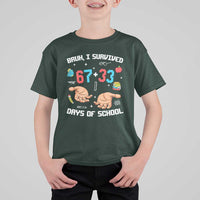 Bruh I Survived 67 33 Days Of School T Shirt For Kid Funny 100th Days of School Pixel 67 Hands
