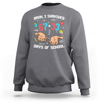 Bruh I Survived 67 33 Days Of School Sweatshirt Funny 100th Days of School Pixel 67 Hands