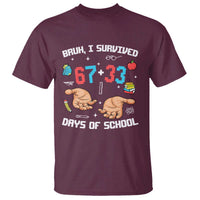Bruh I Survived 67 33 Days Of School T Shirt Funny 100th Days of School Pixel 67 Hands