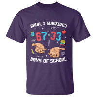 Bruh I Survived 67 33 Days Of School T Shirt Funny 100th Days of School Pixel 67 Hands