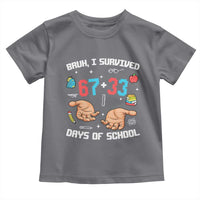 Bruh I Survived 67 33 Days Of School Toddler T Shirt Funny 100th Days of School Pixel 67 Hands