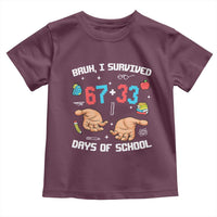 Bruh I Survived 67 33 Days Of School Toddler T Shirt Funny 100th Days of School Pixel 67 Hands