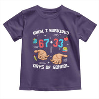 Bruh I Survived 67 33 Days Of School Toddler T Shirt Funny 100th Days of School Pixel 67 Hands