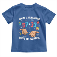 Bruh I Survived 67 33 Days Of School Toddler T Shirt Funny 100th Days of School Pixel 67 Hands