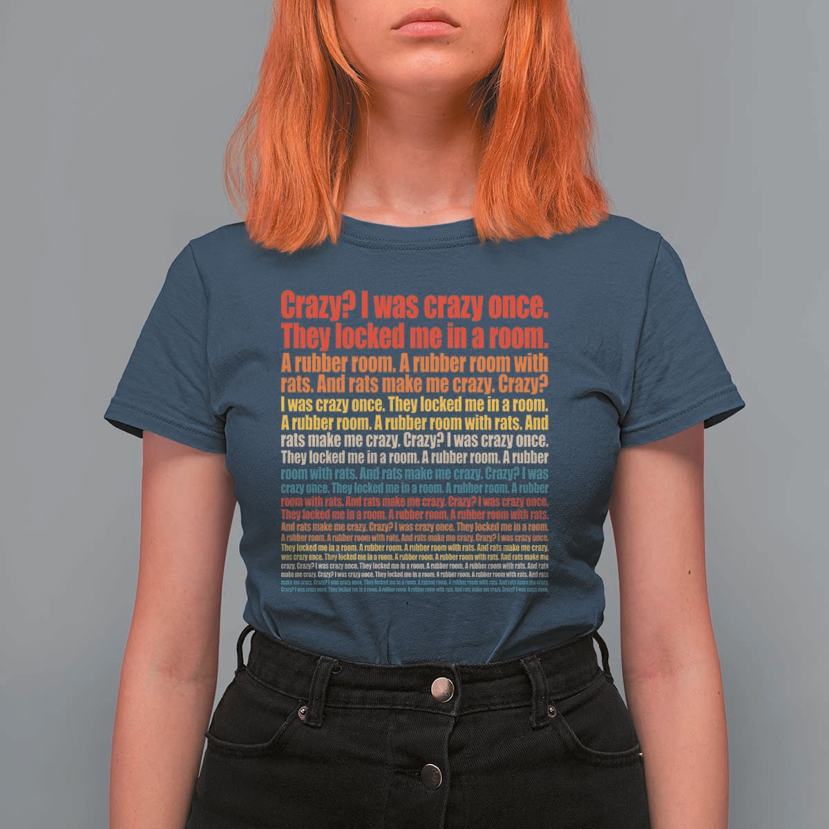 Funny Crazy I Was Crazy Once Meme T Shirt For Women