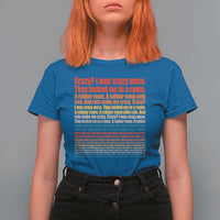 Funny Crazy I Was Crazy Once Meme T Shirt For Women