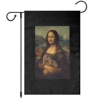 Mona Lisa Holding Groundhog Parody Painting Garden Flag Funny Groundhog Day