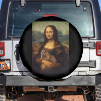 Mona Lisa Holding Groundhog Parody Painting Spare Tire Cover Funny Groundhog Day