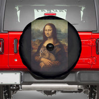 Mona Lisa Holding Groundhog Parody Painting Spare Tire Cover Funny Groundhog Day