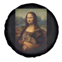 Mona Lisa Holding Groundhog Parody Painting Spare Tire Cover Funny Groundhog Day