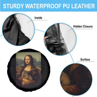 Mona Lisa Holding Groundhog Parody Painting Spare Tire Cover Funny Groundhog Day