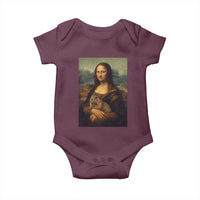 Mona Lisa Holding Groundhog Parody Painting Baby Onesie Funny Groundhog Day