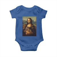 Mona Lisa Holding Groundhog Parody Painting Baby Onesie Funny Groundhog Day