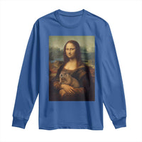 Mona Lisa Holding Groundhog Parody Painting Long Sleeve Shirt Funny Groundhog Day