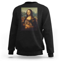 Mona Lisa Holding Groundhog Parody Painting Sweatshirt Funny Groundhog Day