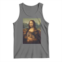 Mona Lisa Holding Groundhog Parody Painting Tank Top Funny Groundhog Day