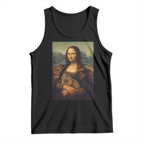 Mona Lisa Holding Groundhog Parody Painting Tank Top Funny Groundhog Day