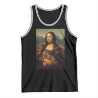 Mona Lisa Holding Groundhog Parody Painting Tank Top Funny Groundhog Day