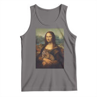 Mona Lisa Holding Groundhog Parody Painting Tank Top Funny Groundhog Day