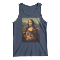Mona Lisa Holding Groundhog Parody Painting Tank Top Funny Groundhog Day