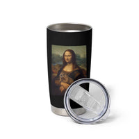 Mona Lisa Holding Groundhog Parody Painting Tumbler Cup Funny Groundhog Day