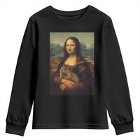 Mona Lisa Holding Groundhog Parody Painting Youth Sweatshirt Funny Groundhog Day