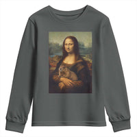Mona Lisa Holding Groundhog Parody Painting Youth Sweatshirt Funny Groundhog Day