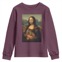 Mona Lisa Holding Groundhog Parody Painting Youth Sweatshirt Funny Groundhog Day