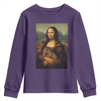 Mona Lisa Holding Groundhog Parody Painting Youth Sweatshirt Funny Groundhog Day