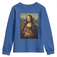 Mona Lisa Holding Groundhog Parody Painting Youth Sweatshirt Funny Groundhog Day