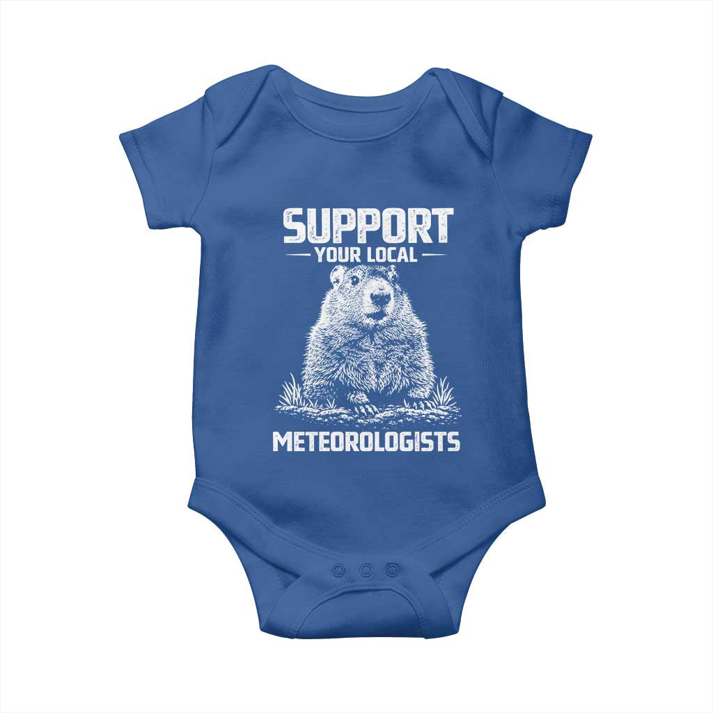 Funny Woodchuck Groundhog Day Baby Onesie Support Your Local Meteorologists
