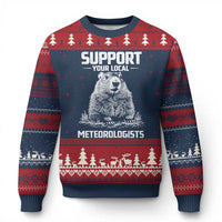 Funny Woodchuck Groundhog Day Ugly Christmas Sweater Support Your Local Meteorologists