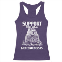 Funny Woodchuck Groundhog Day Racerback Tank Top Support Your Local Meteorologists