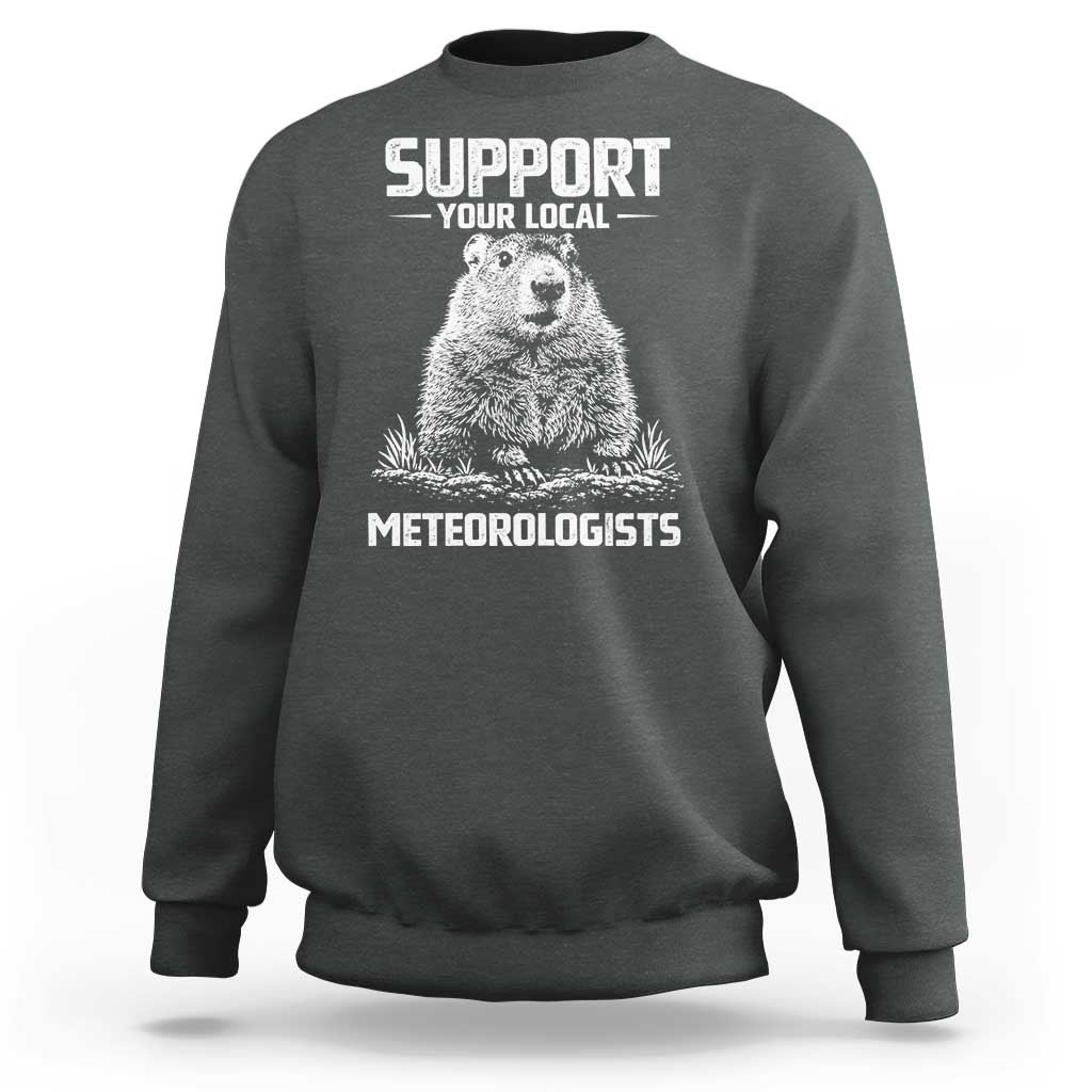 Funny Woodchuck Groundhog Day Sweatshirt Support Your Local Meteorologists