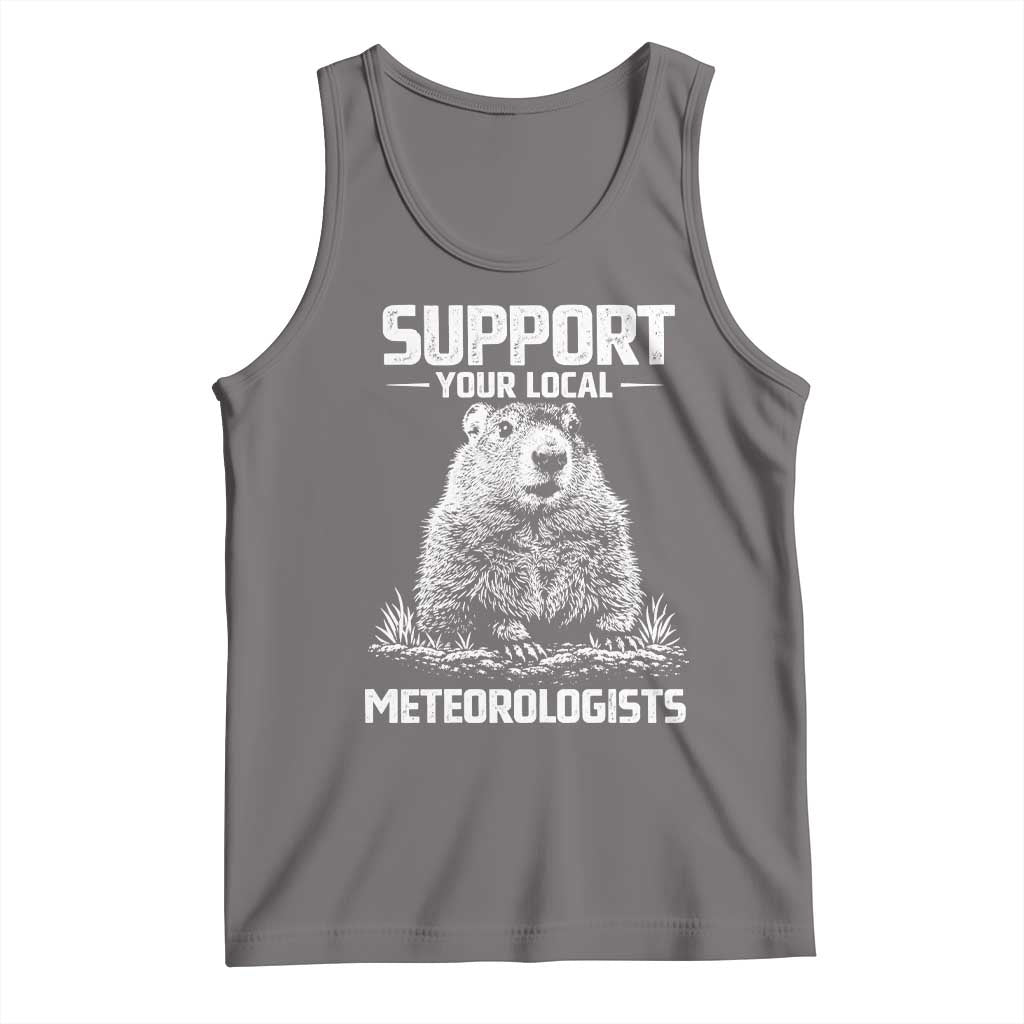 Funny Woodchuck Groundhog Day Tank Top Support Your Local Meteorologists