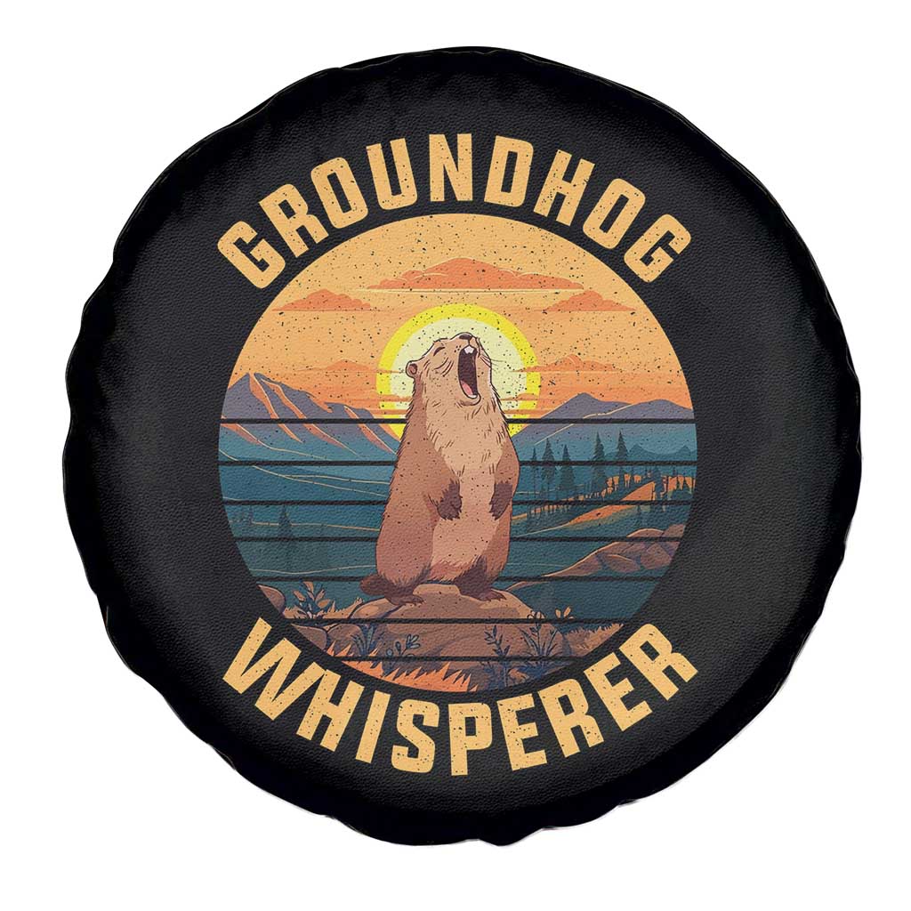Funny Groundhog Whisperer Spare Tire Cover Screaming Woodchuck Mountain Forest