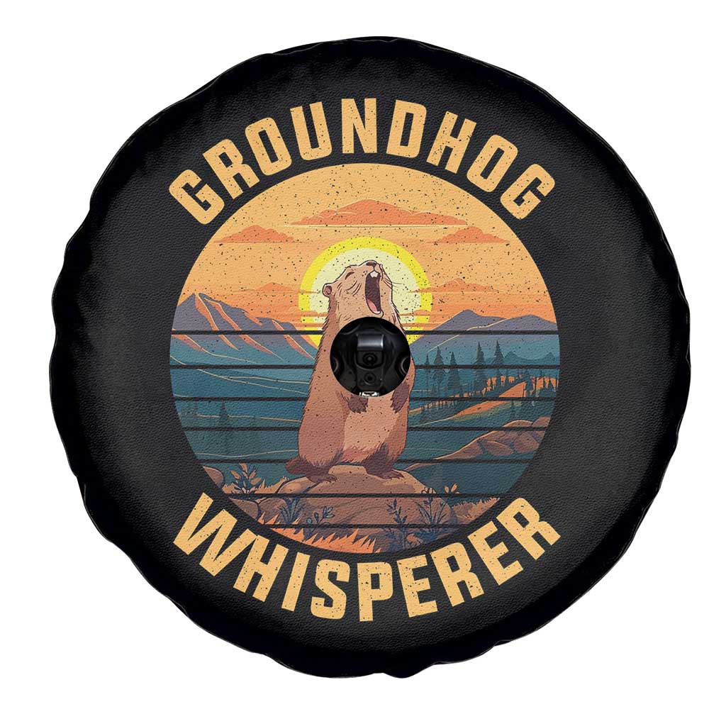 Funny Groundhog Whisperer Spare Tire Cover Screaming Woodchuck Mountain Forest