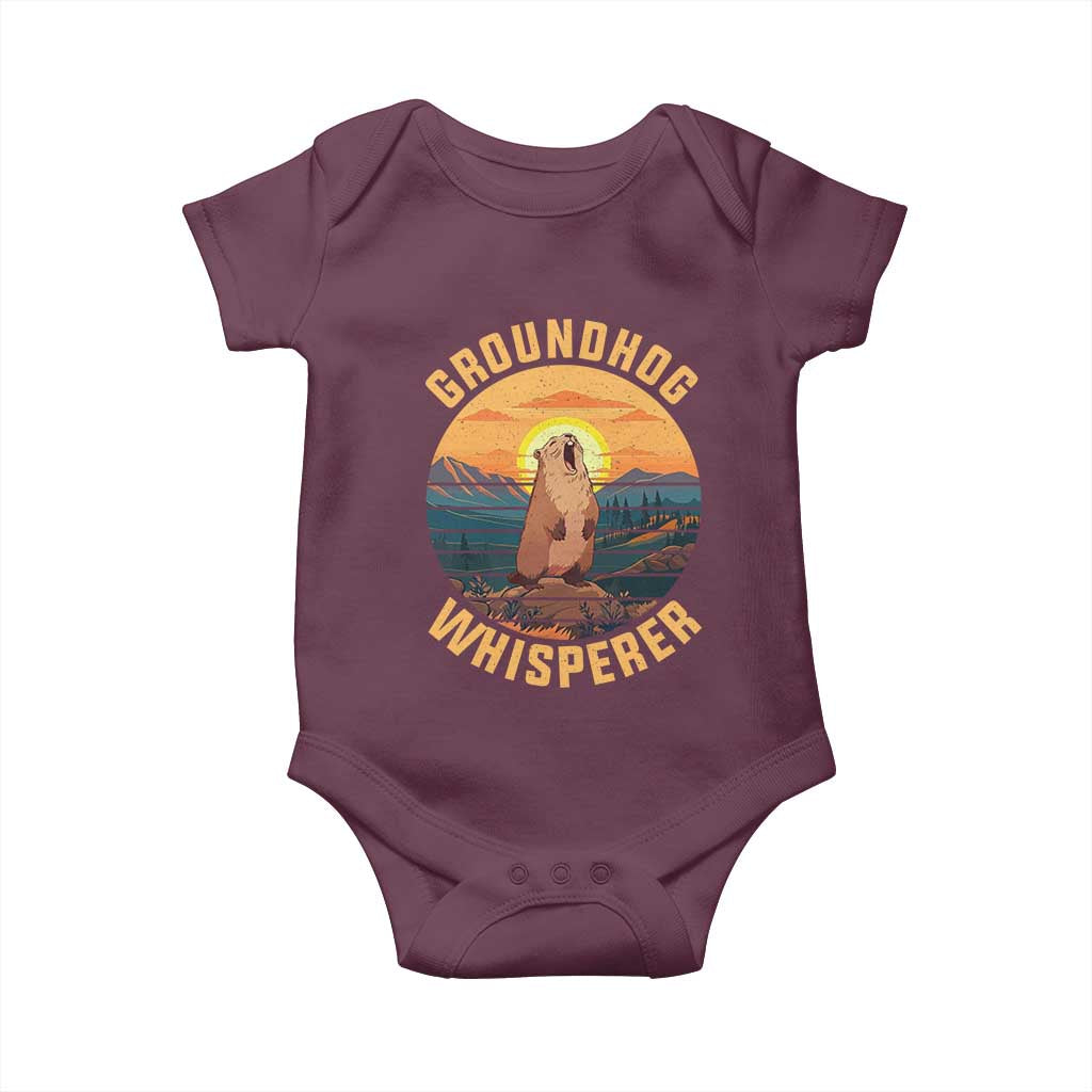 Funny Groundhog Whisperer Baby Onesie Screaming Woodchuck Mountain Forest