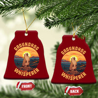 Funny Groundhog Whisperer Ceramic Ornament Screaming Woodchuck Mountain Forest