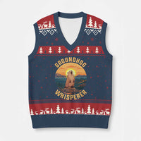 Funny Groundhog Whisperer V-Neck Knit Sweater Vest Screaming Woodchuck Mountain Forest