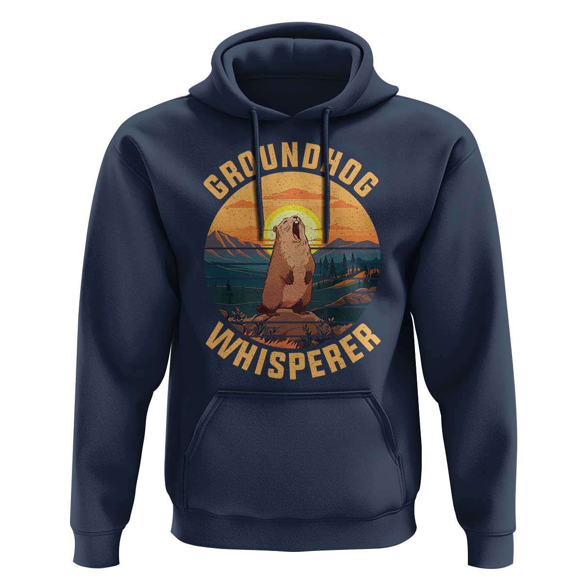 Funny Groundhog Whisperer Hoodie Screaming Woodchuck Mountain Forest