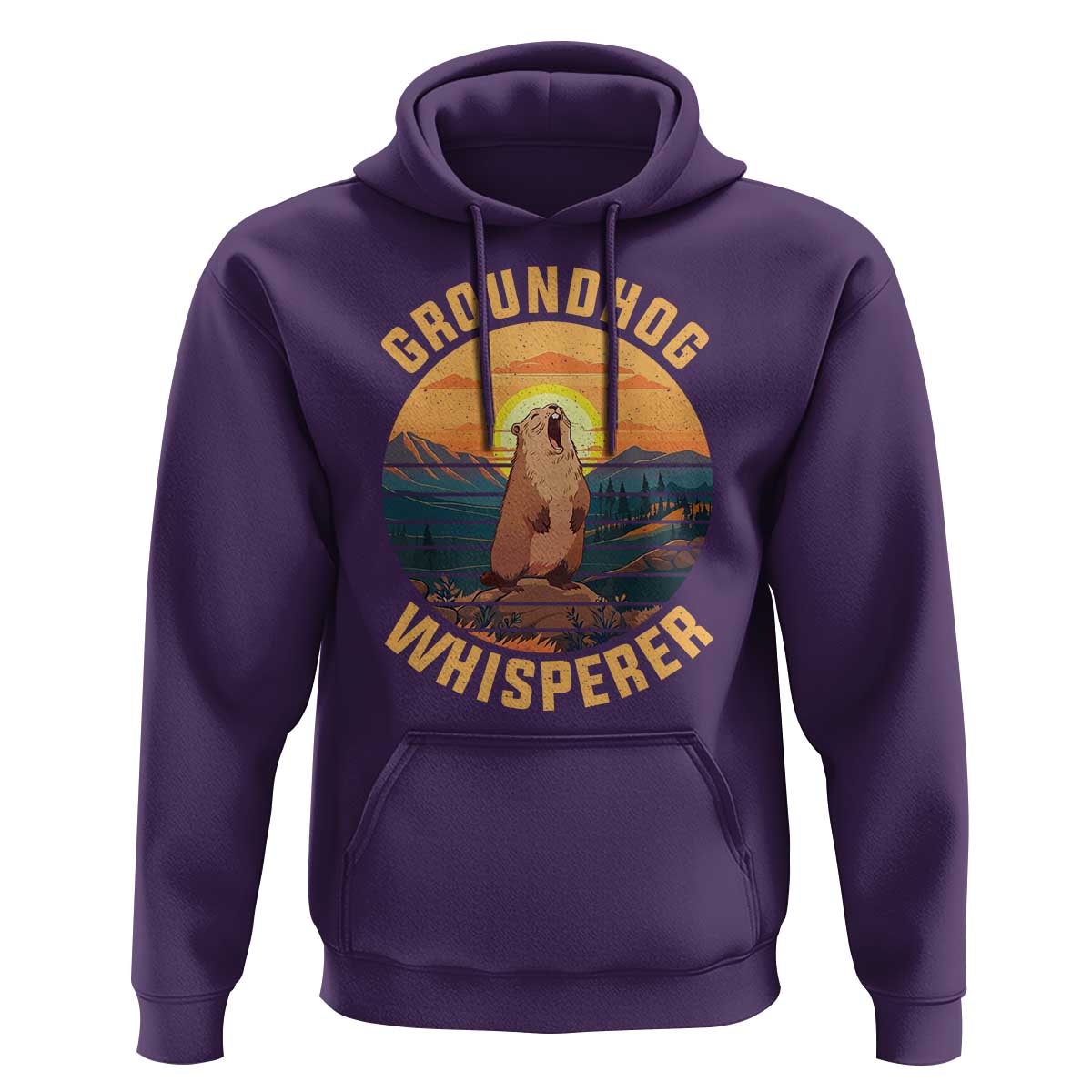 Funny Groundhog Whisperer Hoodie Screaming Woodchuck Mountain Forest