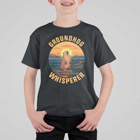 Funny Groundhog Whisperer T Shirt For Kid Screaming Woodchuck Mountain Forest