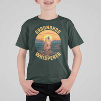 Funny Groundhog Whisperer T Shirt For Kid Screaming Woodchuck Mountain Forest