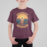 Funny Groundhog Whisperer T Shirt For Kid Screaming Woodchuck Mountain Forest